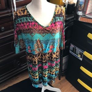 Ladies multi color blouse with a pinch of bling